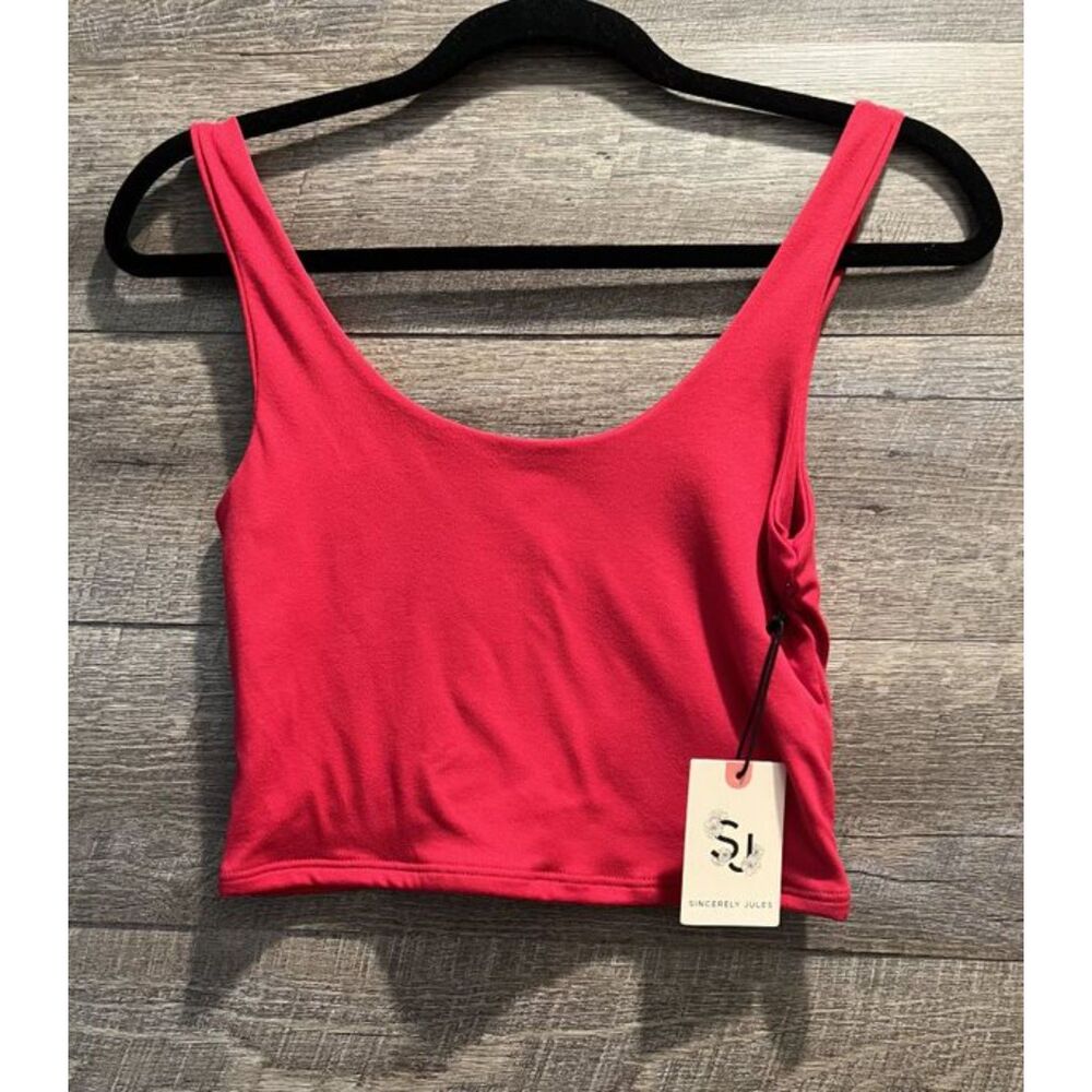 Sincerely Jules Red Cropped Stretch Tank Top Size Xtra Small NWT